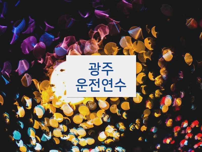 광주운전연수 후기