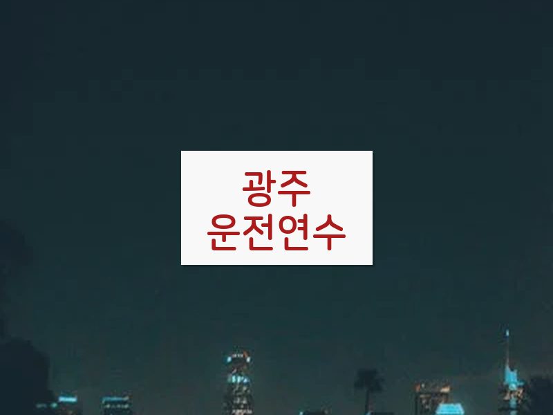 광주운전연수 후기