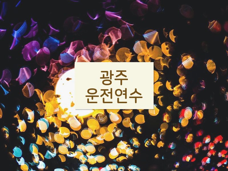 광주운전연수 후기