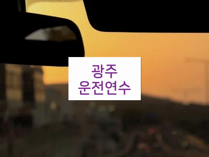 광주운전연수 후기