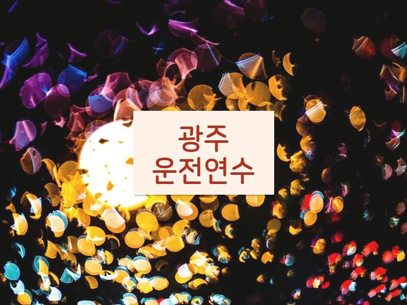 광주운전연수 후기