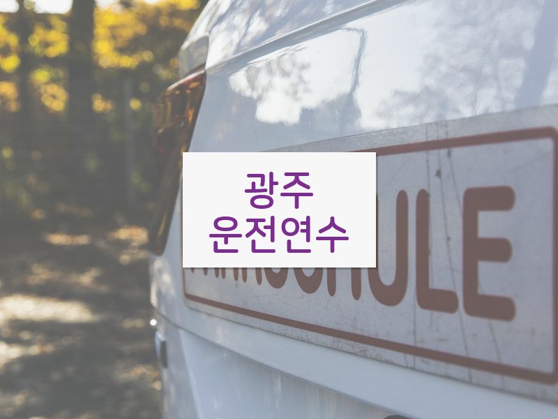 광주운전연수 후기