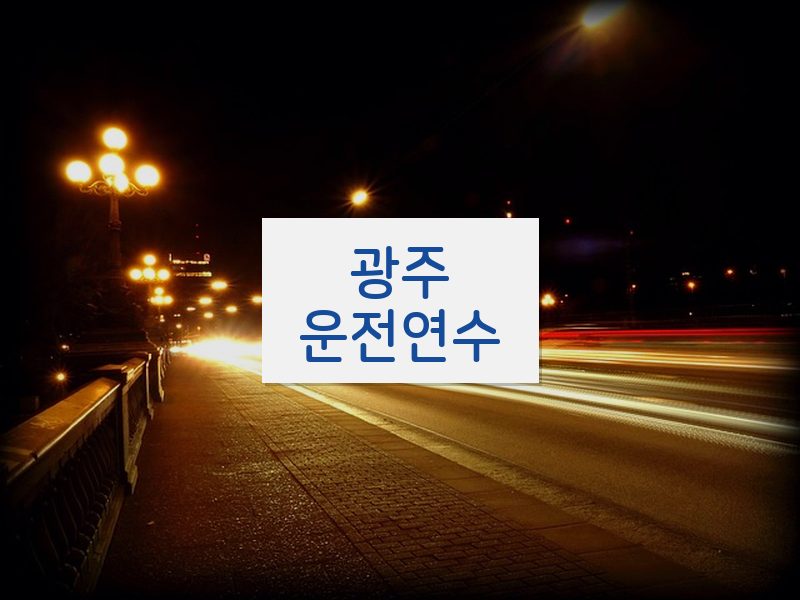 광주운전연수 후기