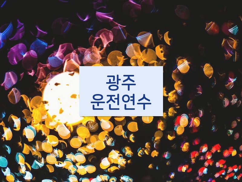 광주운전연수 후기