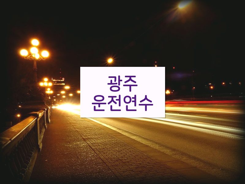 광주운전연수 후기