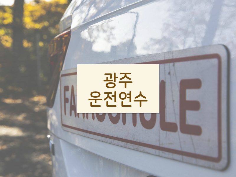 광주운전연수 후기