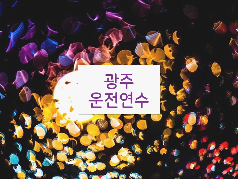 광주운전연수 후기