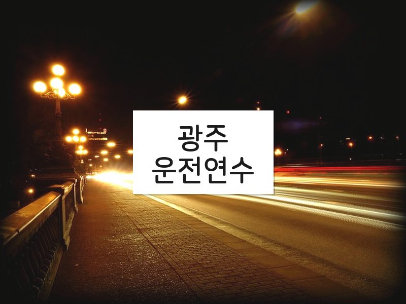 광주운전연수 후기