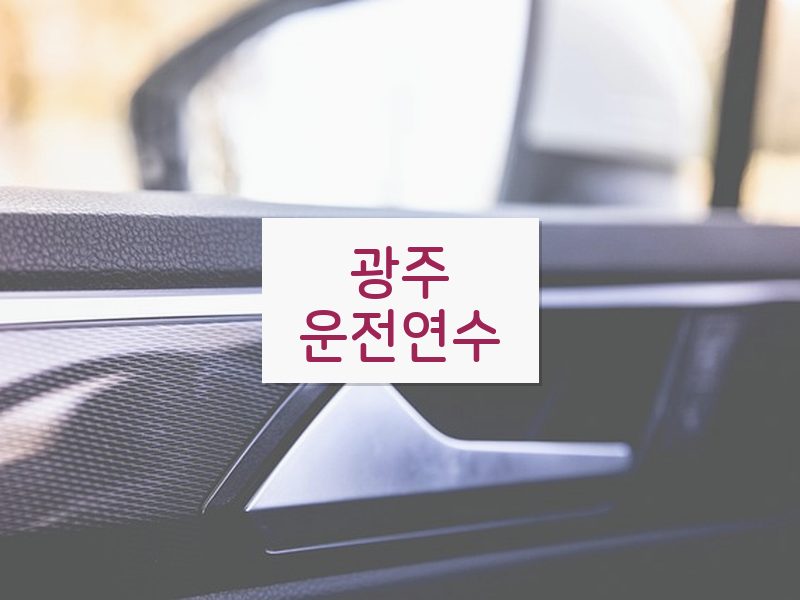 광주운전연수 후기