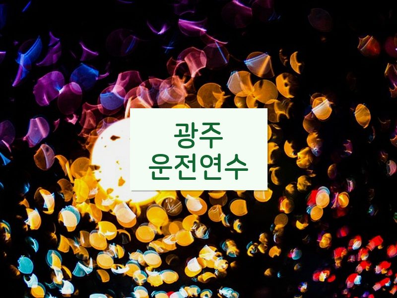 광주운전연수 후기