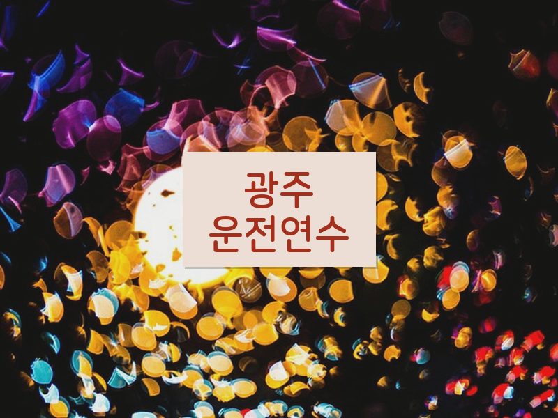 광주운전연수 후기