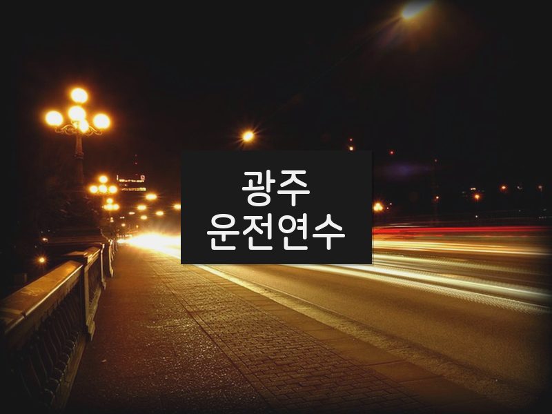 광주운전연수 후기