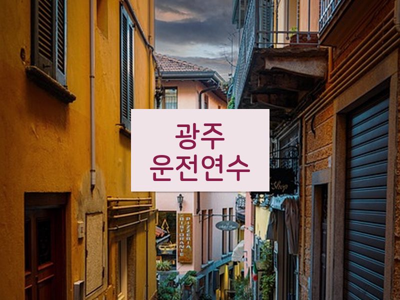 광주운전연수 후기