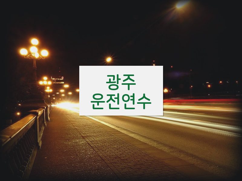 광주운전연수 후기