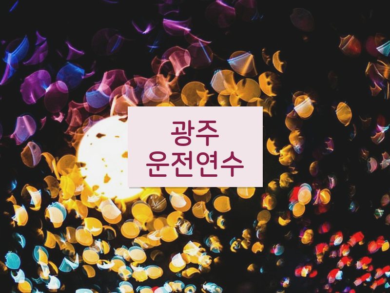 광주운전연수 후기