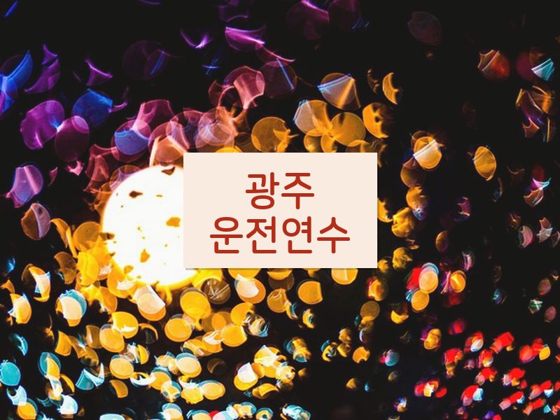 광주운전연수 후기