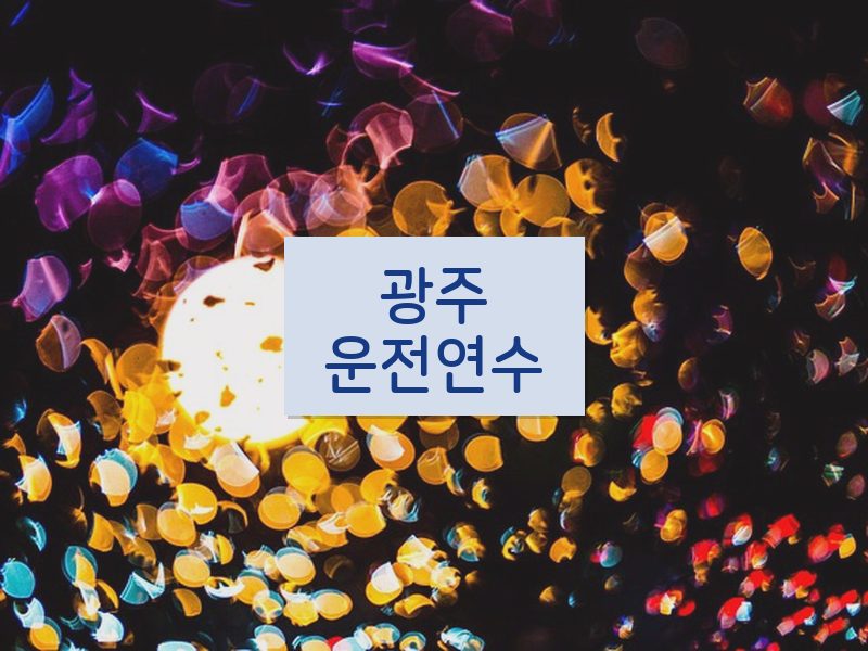 광주운전연수 후기