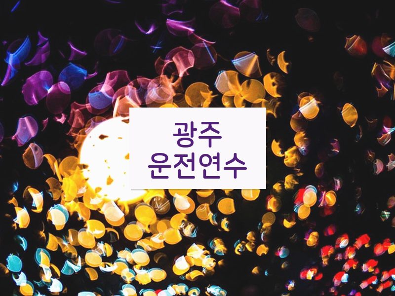 광주운전연수 후기