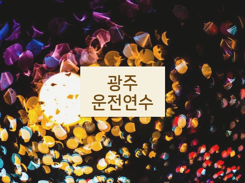 광주운전연수 후기