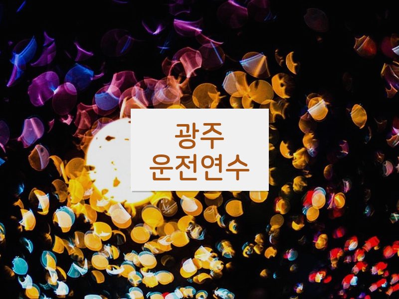광주운전연수 후기