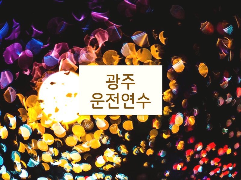 광주운전연수 후기