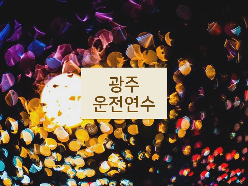 광주운전연수 후기