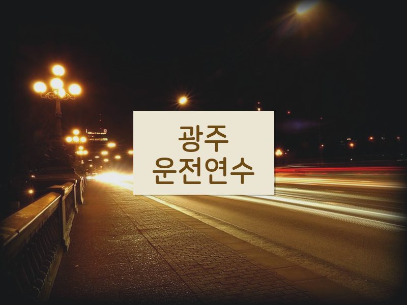 광주운전연수 후기