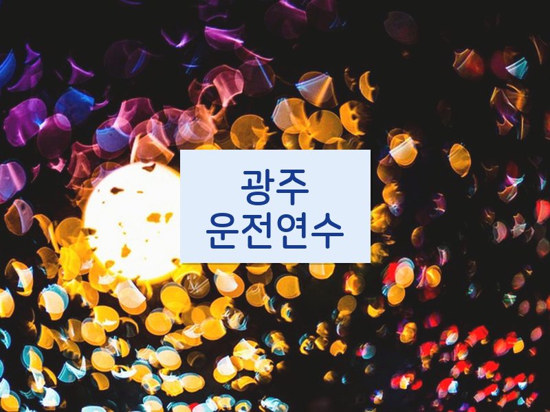 광주운전연수 후기