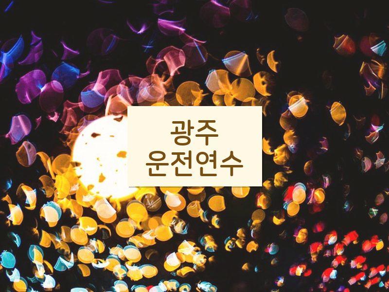 광주운전연수 후기
