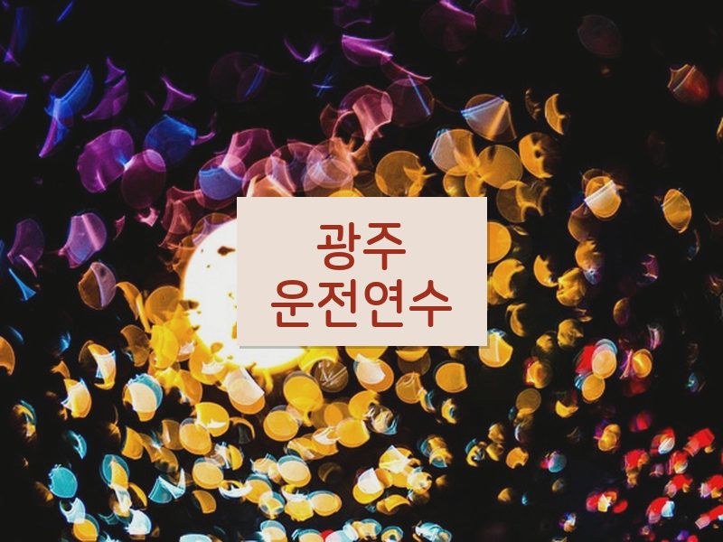 광주운전연수 후기