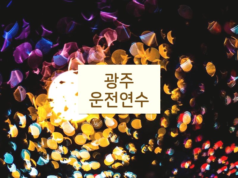 광주운전연수 후기
