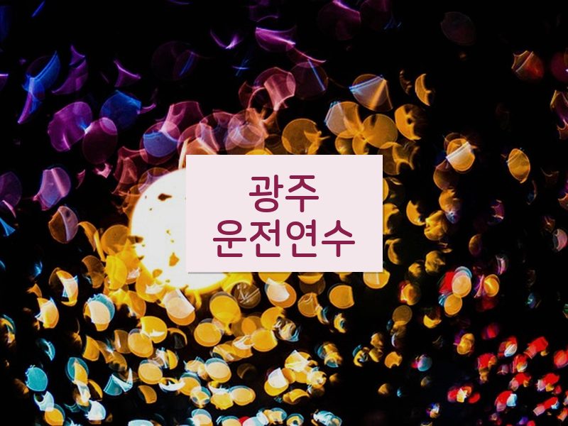 광주운전연수 후기