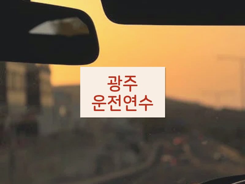 광주운전연수 후기