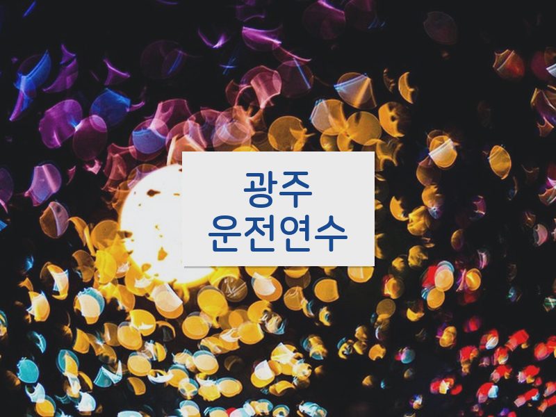 광주운전연수 후기