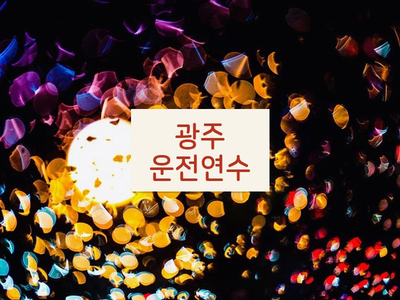 광주운전연수 후기
