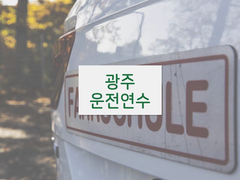 광주운전연수 후기