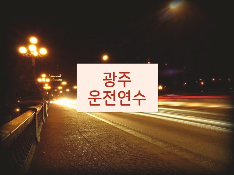 광주운전연수 후기